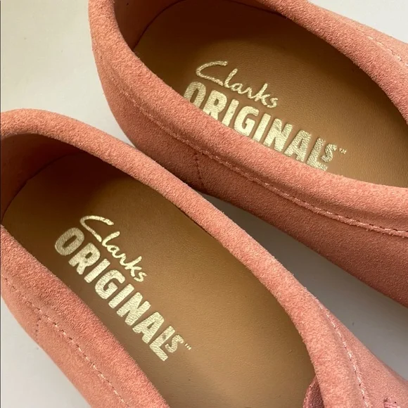 WALLABEE CLARKS ORIGINALS BLUSH PINK SUEDE SHOES - Picture 7 of 12